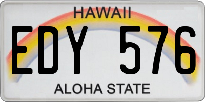 HI license plate EDY576