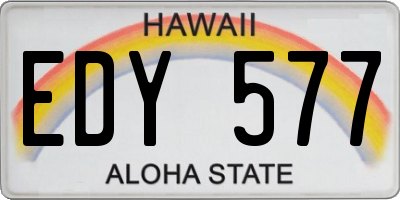 HI license plate EDY577