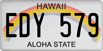 HI license plate EDY579