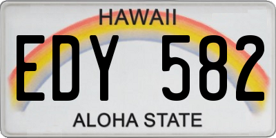 HI license plate EDY582