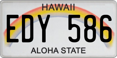 HI license plate EDY586