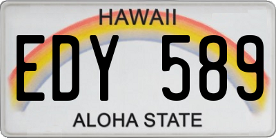 HI license plate EDY589