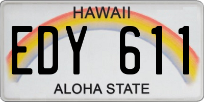 HI license plate EDY611