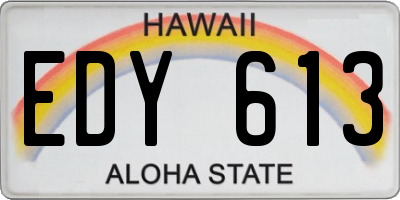 HI license plate EDY613