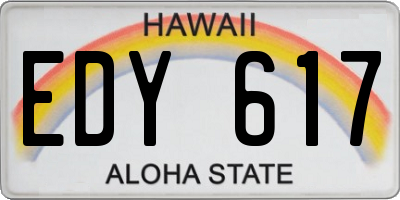 HI license plate EDY617
