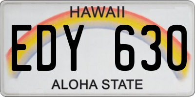 HI license plate EDY630