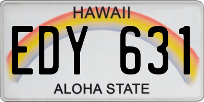 HI license plate EDY631
