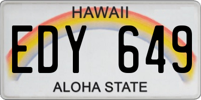 HI license plate EDY649