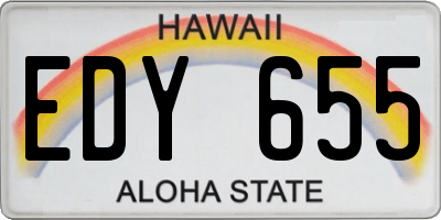 HI license plate EDY655