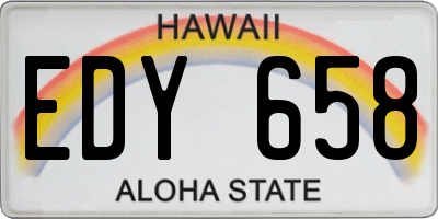 HI license plate EDY658