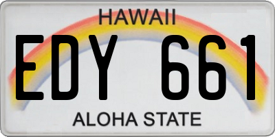 HI license plate EDY661