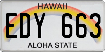 HI license plate EDY663