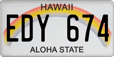 HI license plate EDY674