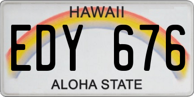 HI license plate EDY676