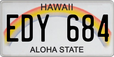 HI license plate EDY684