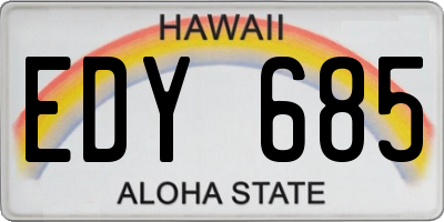 HI license plate EDY685