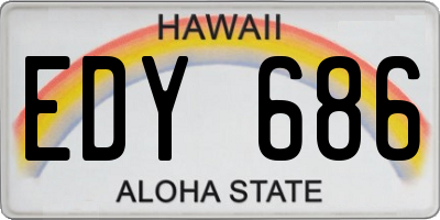HI license plate EDY686