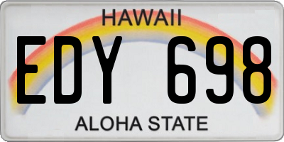HI license plate EDY698