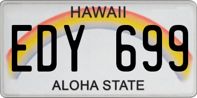 HI license plate EDY699