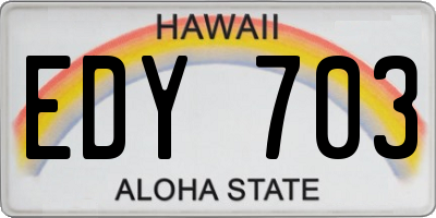 HI license plate EDY703