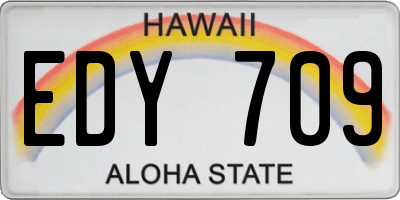 HI license plate EDY709