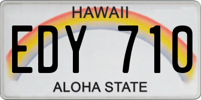 HI license plate EDY710