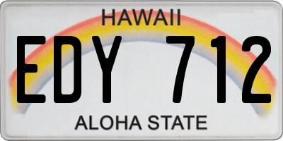 HI license plate EDY712
