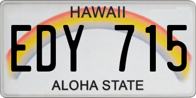 HI license plate EDY715