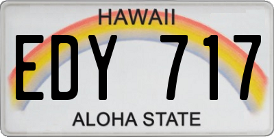 HI license plate EDY717