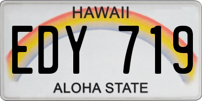 HI license plate EDY719
