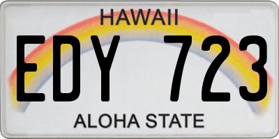 HI license plate EDY723