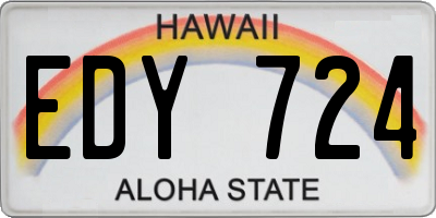 HI license plate EDY724