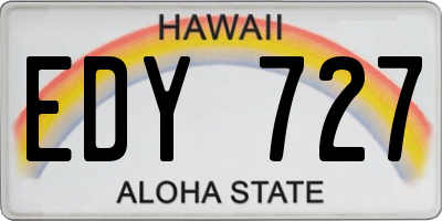 HI license plate EDY727