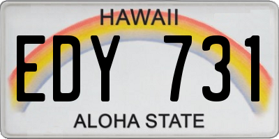 HI license plate EDY731