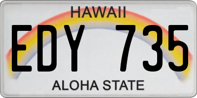 HI license plate EDY735