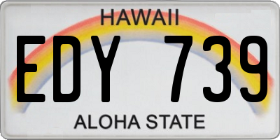 HI license plate EDY739