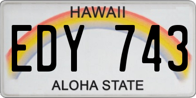 HI license plate EDY743