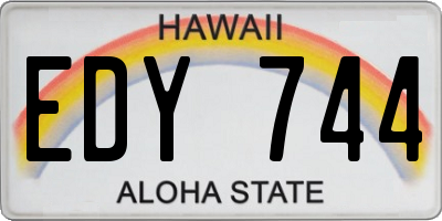 HI license plate EDY744