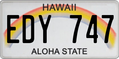 HI license plate EDY747