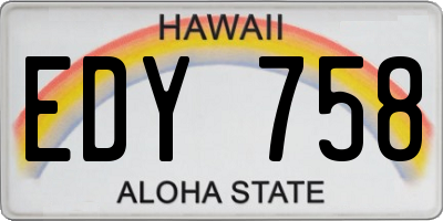 HI license plate EDY758