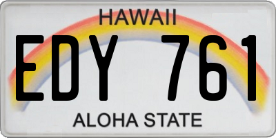 HI license plate EDY761