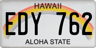 HI license plate EDY762