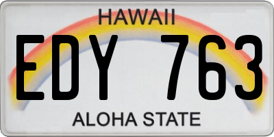 HI license plate EDY763