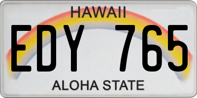 HI license plate EDY765