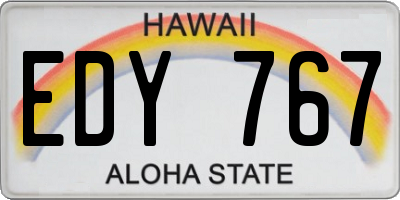 HI license plate EDY767