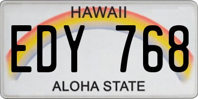 HI license plate EDY768