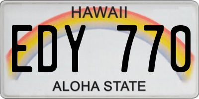 HI license plate EDY770