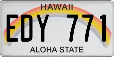 HI license plate EDY771