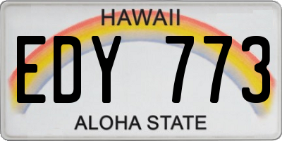 HI license plate EDY773