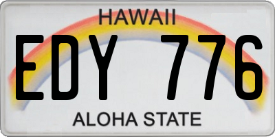 HI license plate EDY776
